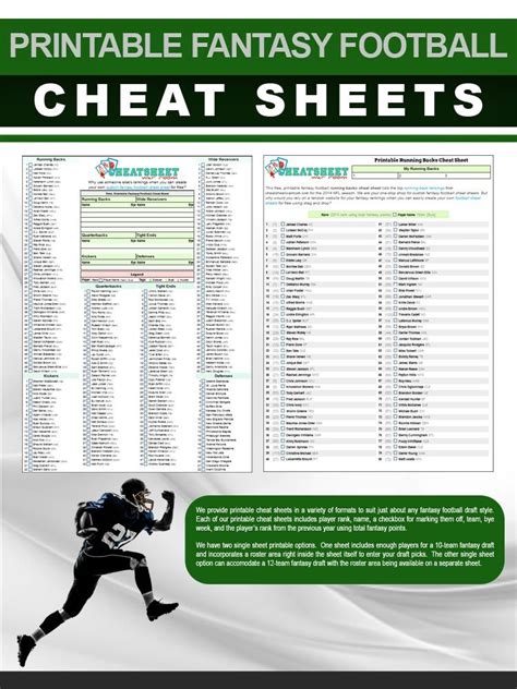 espn fantasy football cheat sheet 2023 printable